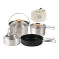 thumbnail image 1 of Ensemble de Cuisine de Camping Randonnée Ensemble de Cuisine Portable de Pique-Nique Kit de Cuisine en Acier Inoxydable Pot Poêle Bouilloire Ensemble Accessoires de Cuisine de Voyage, 1 of 8