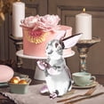 thumbnail image 2 of xiziHUAN9C Crystal Bunny Figurines Collectibles Easter Bunny Statue Ornament Clear Crystal Animal Paperweight Chinese Rabbit Statue，J - A, 2 of 6