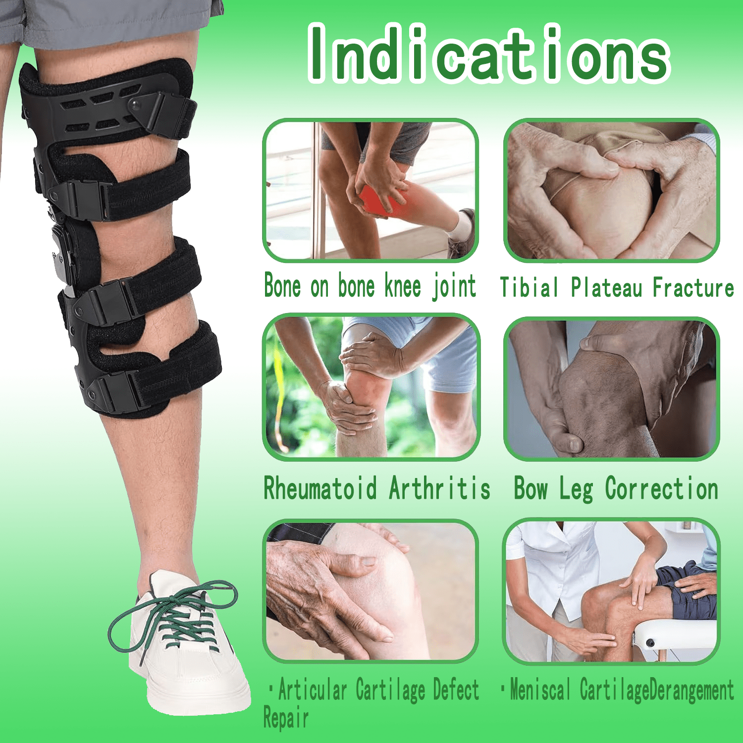 Komzer Lateral OA Unloader Knee Brace for Osteoarthritis, Arthritis Knee Pain Relief, Bone on Bone Joint Degeneration Offloader (Left)