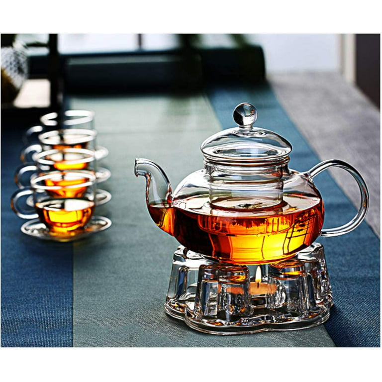 Universal Solid Crystal Glass Teapot Warmer, Tea Warmer -- Candle Never  Flames Out