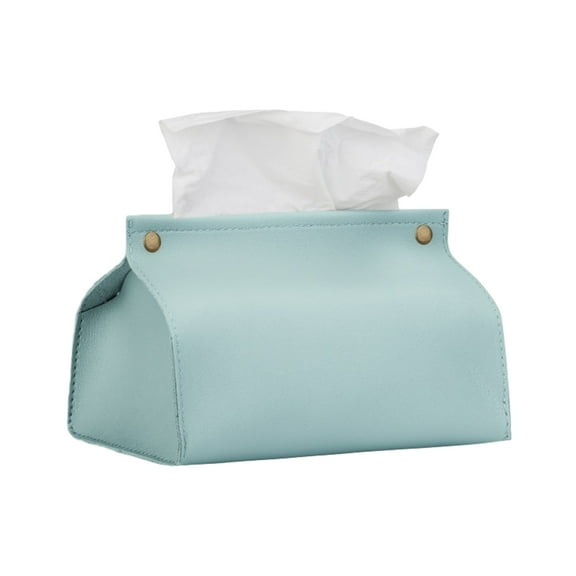 Tissue Box Cover, Rectangle Solid Color Tissue Box Cover, PU Leather Tissue Box Cover Holder, Decorative Organizer, 7.7X5.2X4.72