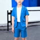 thumbnail image 2 of Odeerbi Niños Vestido Formal Traje Manga Corta Muesca Solapa Blazer Chaqueta + Elástico de La Cintura Traje Pantalones Cortos Trajes de Verano Conjunto, 2 of 6