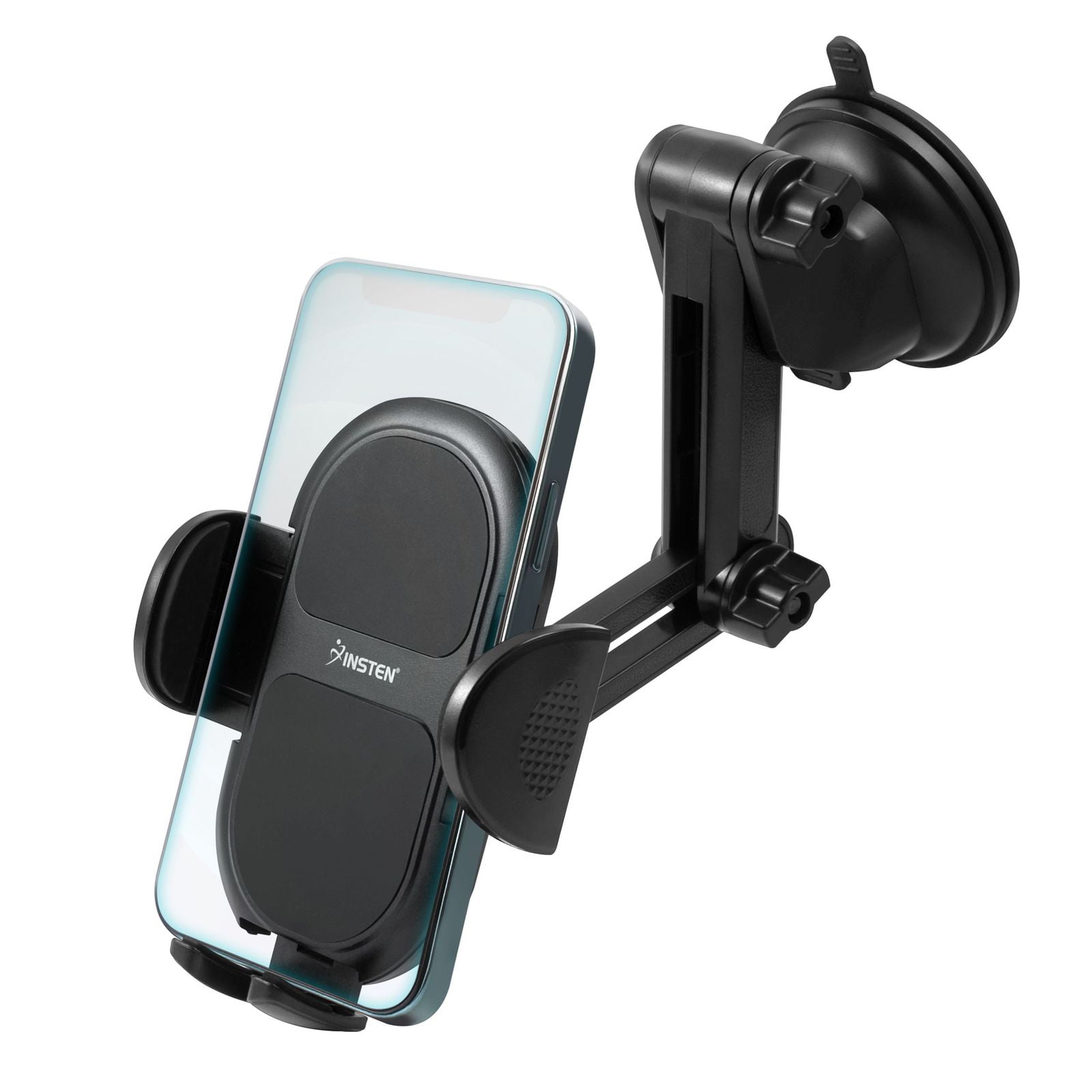 Insten Car Phone Holder, Dashboard Windshield Mount Compatible with iPhone 12 Pro Max Mini 11 XR SE, Samsung Galaxy S21 Ultra S20 S10, Pixel & More Universal, Adjustable, Strong Suction Cup