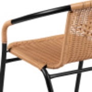 Flash Furniture Lila 4 Pack Beige Rattan Indoor-Outdoor Restaurant Stack Chair