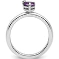 thumbnail image 2 of Sterling Silver Rhodium-Plated Polished Amethyst & White Topaz Ring (Size 7) Made In Thailand qr7421am-7, 2 of 5