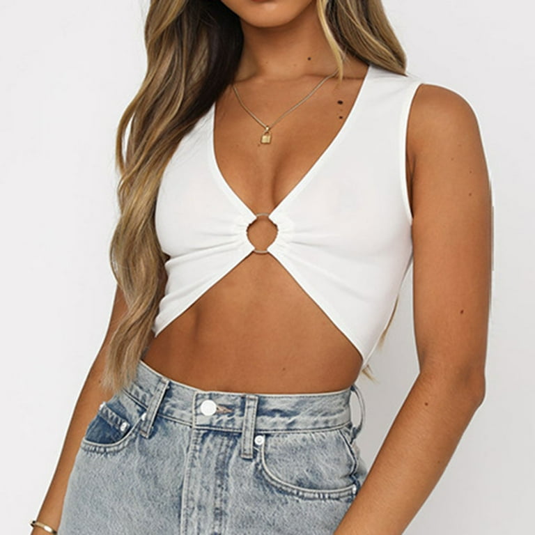 Sexy Deep V-Neck Black Leather Corset Crop Top For Sale