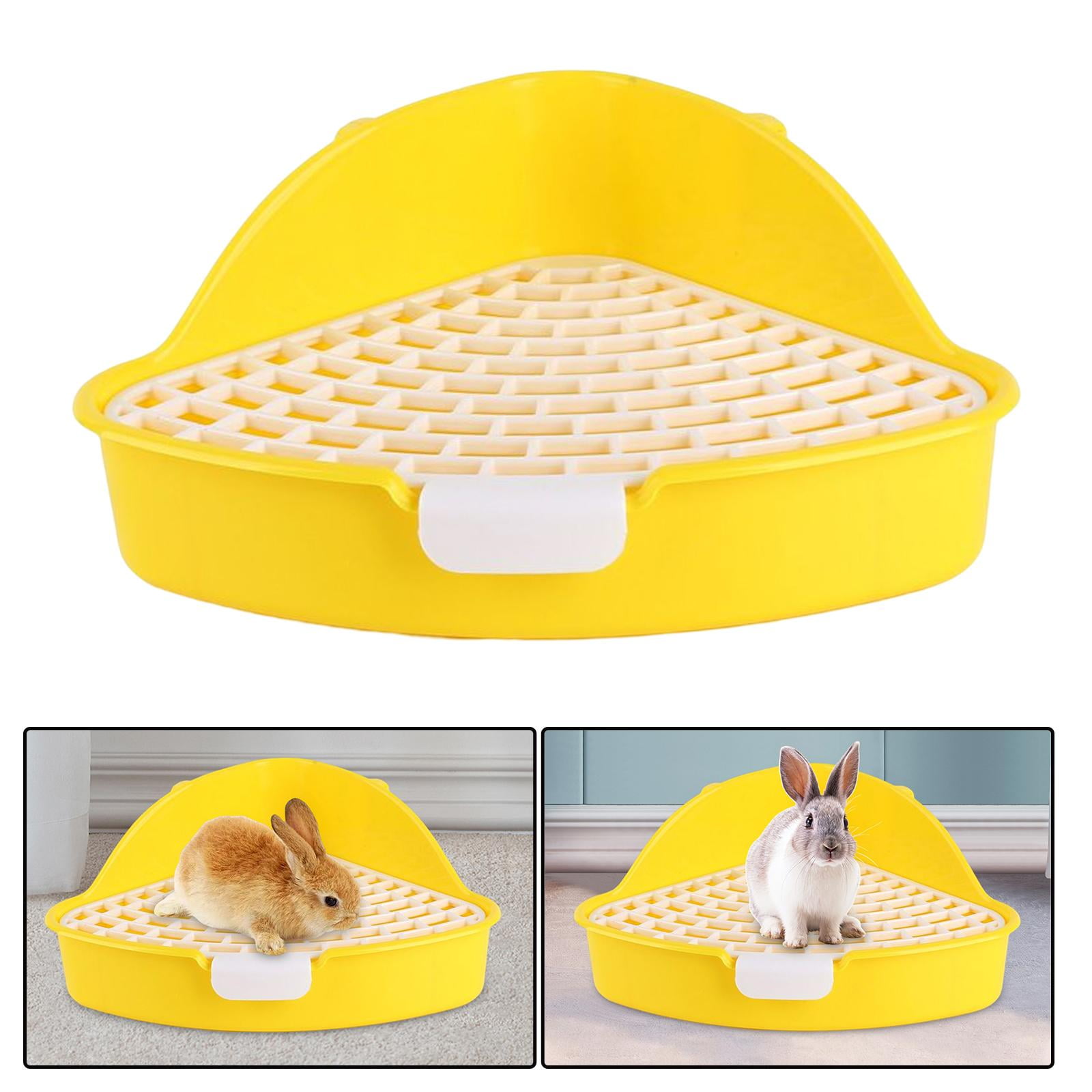 Elodie Rabbit Pet Pan Toilet For Bunny Rabbit Cage Accessories Yellow Yellow S