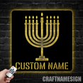 thumbnail image 3 of Craftnamesign Custom Menorah Judaism Hanukkah Jewish Wall Art Led Light, Jewish Light, Jewish Sign, 3 of 5