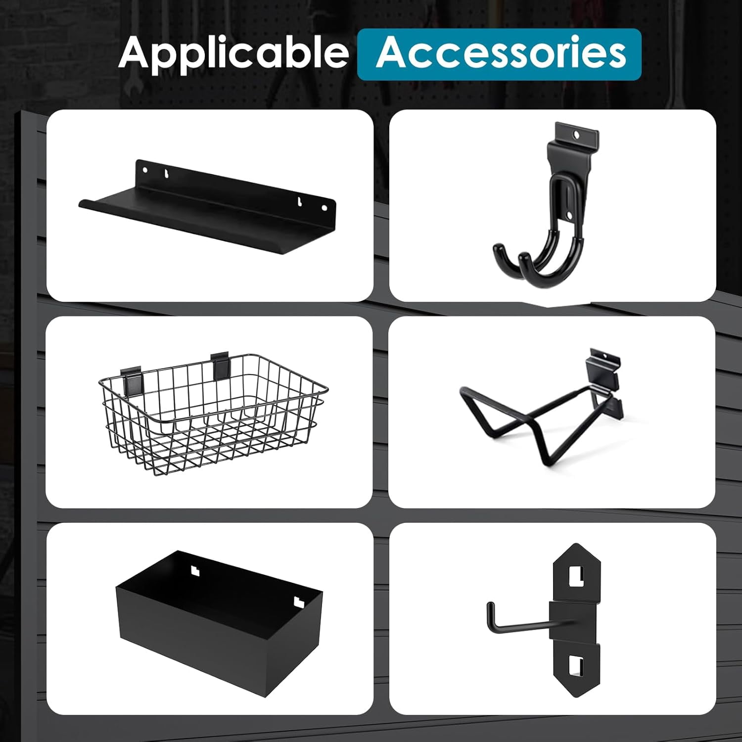 Hyper Tough Slatwall Panel Set, 48" x 12", 2-Pack, 2 ft x 4 ft Garage Wall Storage Panels for Tools, Hooks & Accessories