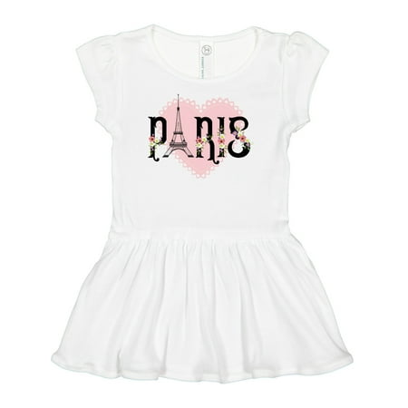 

Inktastic Paris Pink Heart Eiffel Tower with Flowers Gift Baby Girl Dress