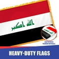 thumbnail image 3 of Super Tough Iraq 3x5ft Nylon Flag with Indoor Pole Hem and Fringe | Durable Heavyweight Nylon | Strong Canvas Heading & Brass Grommets | Perfect for Indoor & Outdoor Display | Made in USA, 3 of 7