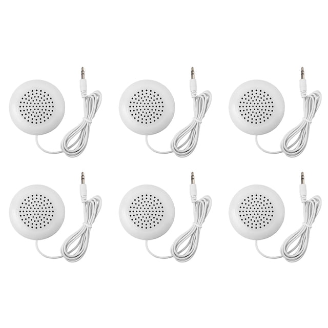 6X Mini White 3 5 Mm Pillow Speaker Para CD Radio MP3 Player