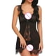 thumbnail image 4 of Gibobby Conjunto de lencería Sexy Lencería para mujer, enterizo de peluche con entrepierna a presión(Negro, XG), 4 of 4