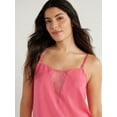 thumbnail image 4 of Sofia Intimates Women's Satin Cami Tank Set, 2-Piece, Sizes XS-3X, 4 of 6