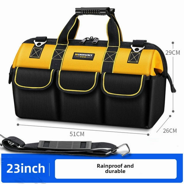 Organisateur d'Outils en Toile Épaisse et Robuste : Sac de Travail Spacieux pour le Travail du Bois, Réparations Électriques et Construction - Portable, Design Résistant à l'Usure avec Organisation d'Outils pour Hommes - Extra Grand