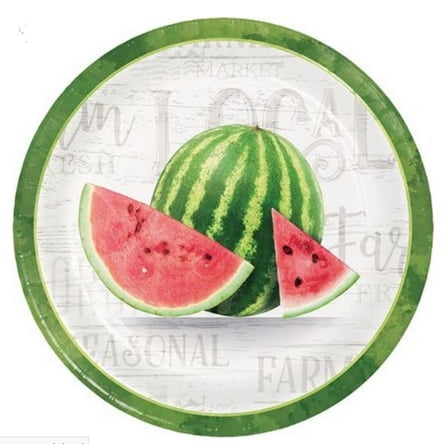 Farm Fresh Watermelon 8 Ct 9" Dinner Lunch Plates Paper