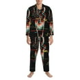 thumbnail image 4 of Kll Glitch Screaming Skull Sleepwear Mens Flannel Pajamas,Long Cotton Pj Set, 4 of 9