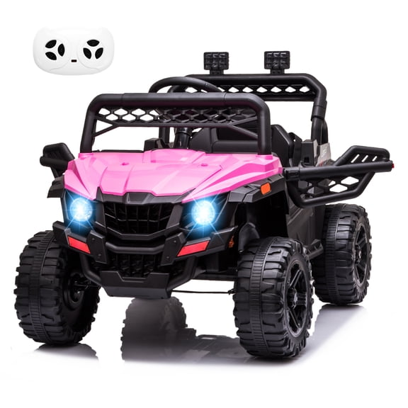 12V Kids Ride on UTV Electric Vehicle for Toddlers Battery Powered Ride On Car Toy with Remote Control, 4 Wheels Spring Suspension, LED Lights, Music