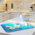thumbnail image 6 of FREEAMG Absorbent Dishes Drainer/Rack Mat for Countertop Small Size 16 x 18 inch, Microfiber Dish Drying Pads Kitchen Counter Draining Pad Pink Flowers Spring and Flying Blue Butterfly, 6 of 7
