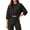 Black, variant on Naotn Women Cropped Sweatshirts Fall Trendy Crew Neck 3/4 Raglan Sleeve Solid Loose Casual Workout Pullover Tops