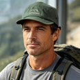 thumbnail image 2 of PRINxy Men's 5-Panel Short Brim Workwear Baseball Cap, Mountain Embroidery Lightweight Sun Hat for Hiking & Outdoor Sports Green, 2 of 6