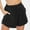 Black, variant on New Ladies Casual Shorts Women'S Summer Solid Color Drawstring Elastic Quarter Shorts Pants Comfort Fit High Waisttrendy Swim Shorts for Women White