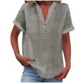 thumbnail image 7 of bnaln Womens Tops Summer Babydoll Short Sleeve Shirts Casual Button V Neck T Shirts Hollow Out Eyelet Tunic Blouse Loose Fit Tees Shirt Fall Trendy Dressy Pullover Y2K Going Out Tops, 7 of 7