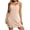 Beige, variant on Women Sleeveless Crew Neck Beach Party Dresses Slim Side Slit Vacation Bathing Suit Cover Up Dress Keyhole Strap Mini Dress