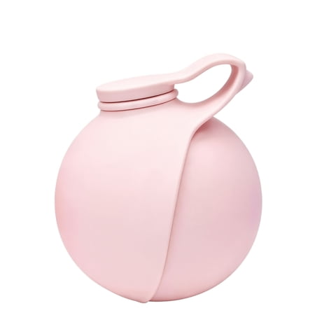 Racifhz Pet Water Bottle Outdoor Travel Cup Portable Dog Flask Hanging Strap Kettle Round Drink Dispenser for Walking Hiking Camping Backyard Play Travel Accessories Gear Daily Use Pink