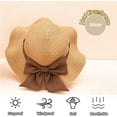 thumbnail image 5 of Kids Girl Summer Straw Hat Foldable Wide Brim Cap Sun Visor Hats Sun Protection Beach Hats Bowknot Floppy Cap, 5 of 7
