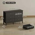 thumbnail image 3 of HOMCOM Commode Cannelée à 6 Tiroirs pour Chambre, Double Commode, Noir, 3 of 10
