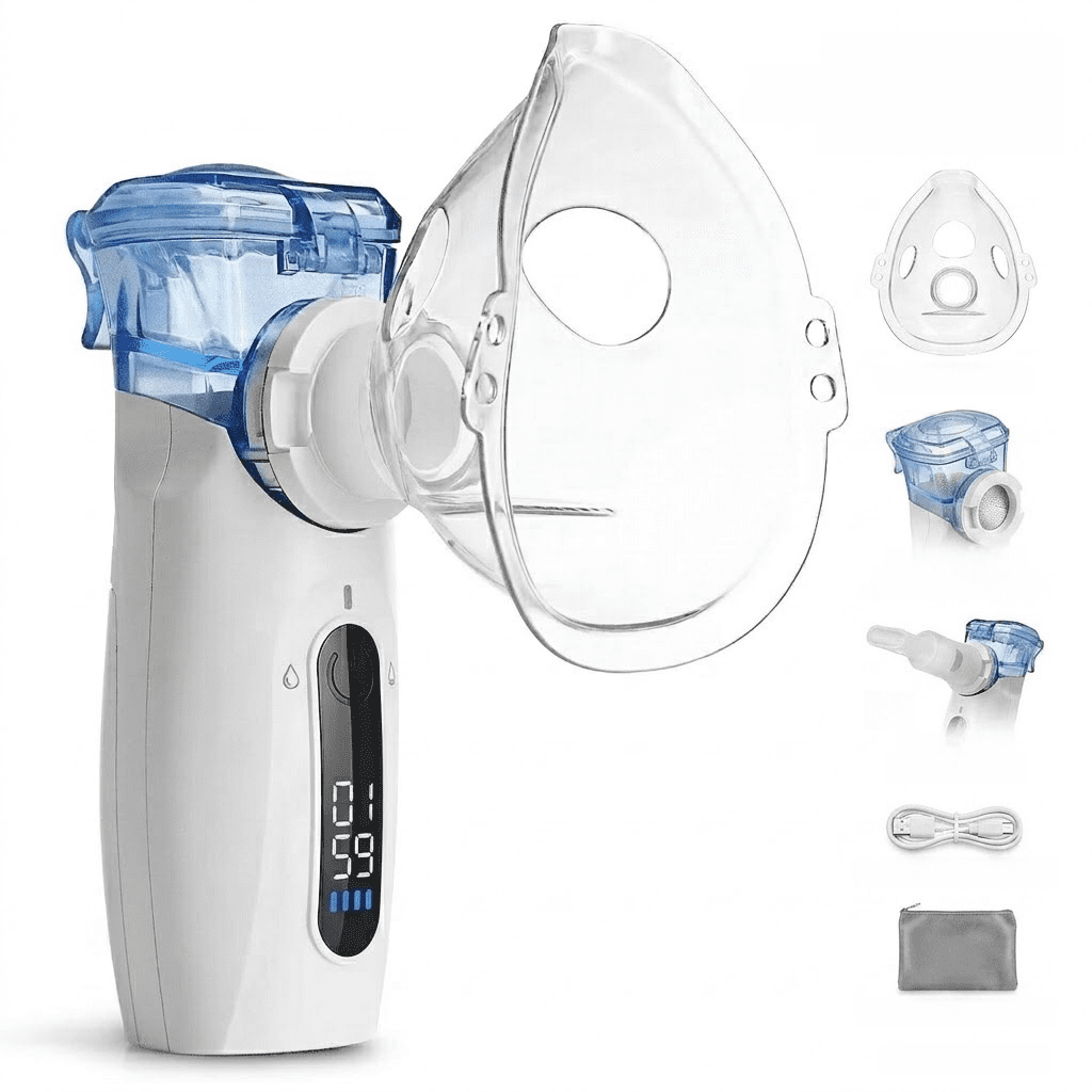 AJZIOJIRO Handheld Humidifier USB Rechargeable Steam Inhaler Portable Compressor for Home Travel