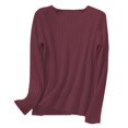 thumbnail image 4 of Vinsonshop Womens Basic V Neck Sweaters Long Sleeve Ribbed Knit Pullover Tops Casual Fall Clothes Winter Warm Layering Jumpers Red M, 4 of 5