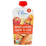 Plum Organics Sweet Potato, Apple & Corn Organic Baby Food 2 6 Months & Up, 4 oz, 6 pack