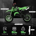 thumbnail image 3 of Ktoebyco 49cc Kids Mini Dirt Bike, 2-Stroke Gas-Powered Motorcycle, 1.5L Fuel Capacity,Green, 3 of 8