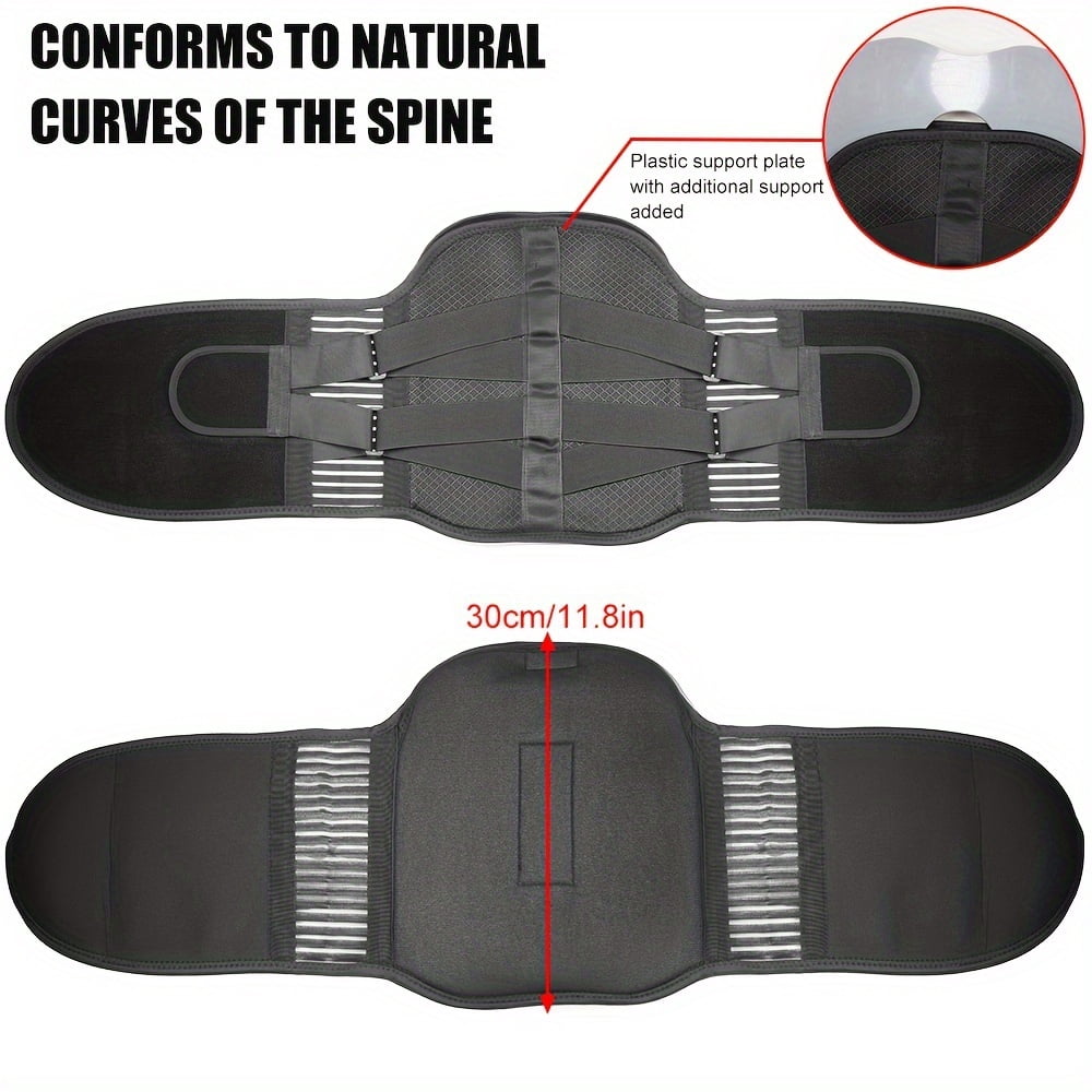 Lumbar Back Brace with Removable Pad, Adjustable Lower Back Pain Relief Support for Men and Women, Comfortable Support Belt Ideal for Lower Back Pain, Sciatica, Scoliosis
