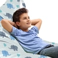thumbnail image 1 of Animal Lounger Chair Bag, Continued Illustration of Large Animals Print with Dotted Heart Shapes, High Capacity Storage with Handle Container, Lounger Size, Blue and Blue Grey, by Ambesonne, 1 of 5