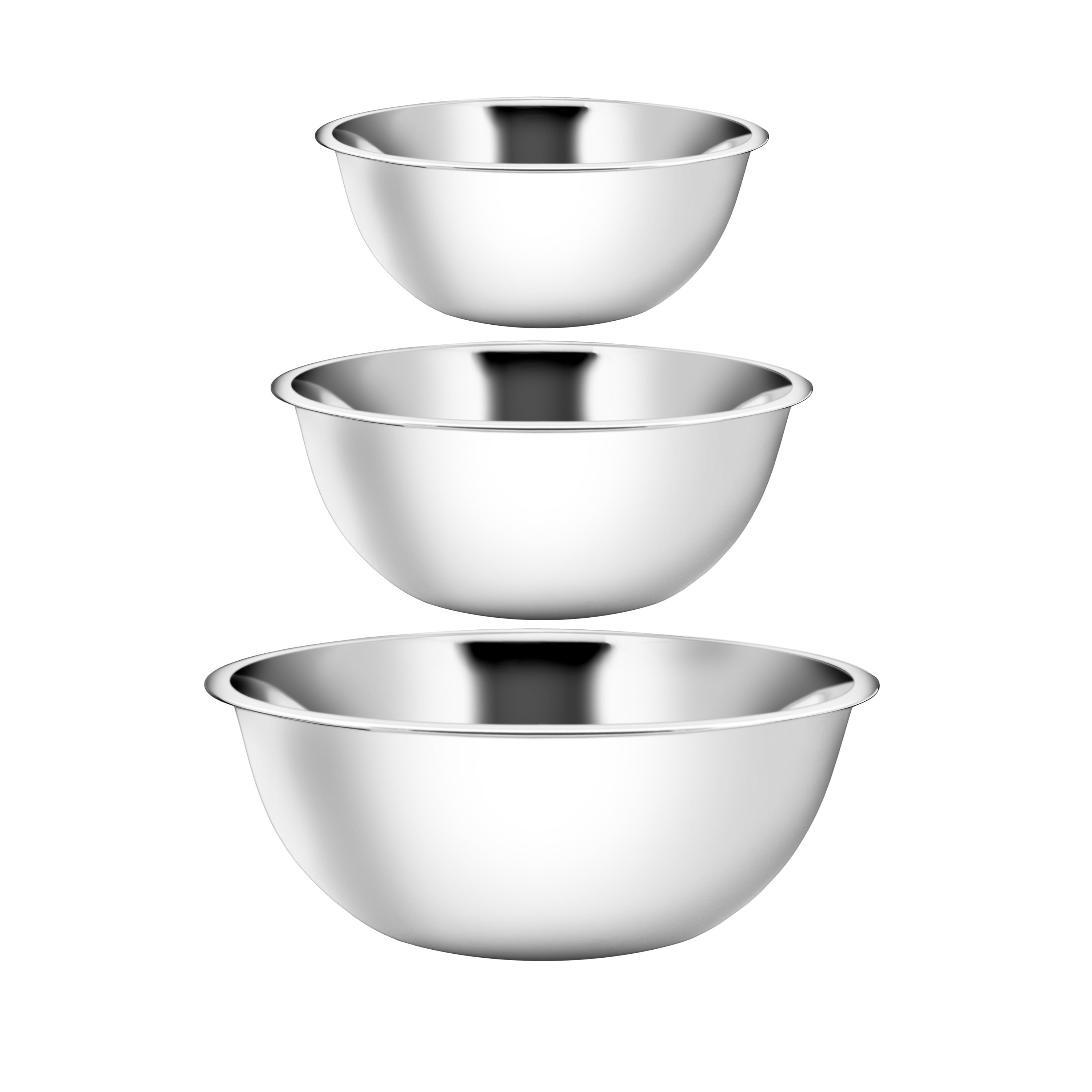 YBM Home Deep Stainless Steel Mixing Bowl Set of 3, Nested Bowls of 3 Qt, 5 Qt, 8 Qt