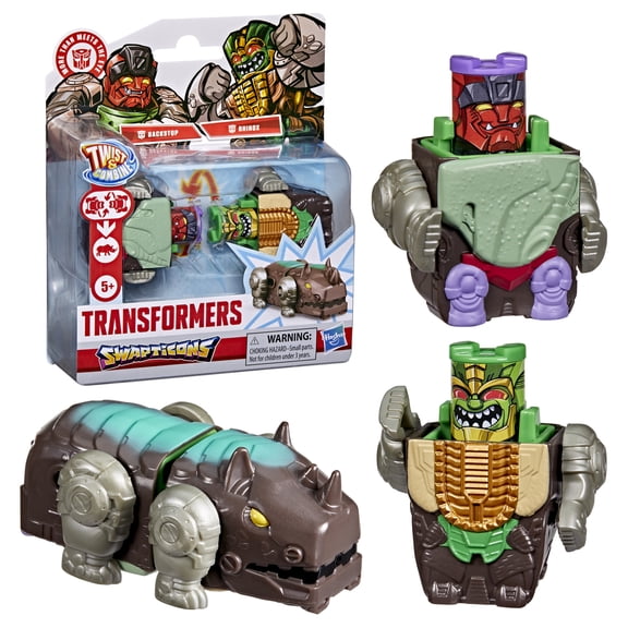 Transformers Toys Swapticons Rhinox and Backstop Action Figures, 5