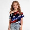 thumbnail image 4 of FAVIPT Teen Girl 4th of July Tops Summer 250 Years American Flag Shirt One Shoulder Patriotic Shirts Independence Day Tshirts Multicolor,9 Years, 4 of 9