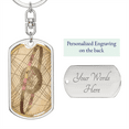 thumbnail image 2 of Celestial Planet Ring Stainless Steel or 18k Gold Premium Swivel Dog Tag Keychain, 2 of 16