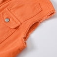 thumbnail image 5 of Frayed Denim Vest Jacket for Women Sleeveless Ripped Lapel Collar Button Up Lightweight Slim Fit Cropped Outerwear, 5 of 7