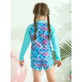 thumbnail image 6 of Usaibhir Girls Rash Guard Swimsuit Scales Print Shirt with Shorts for Sports Girls Swimsuits Size 3-10Y, 6 of 10