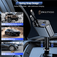 thumbnail image 5 of Swayvoo retractable Car Charger 4-in-1 Fast USB C Car Phone Charger Adapter with Type C Car Charger & Apple Cords, USBC Car Charger Compatible with iPhone 17/16/15/14/13/12/11, Galaxy & Pixel, 5 of 9