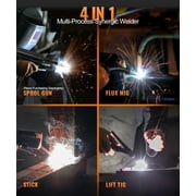 HITBOX 200A 4-in-1 MIG TIG Welder, 110V/220V Dual Voltage, Synergic Portable Welding Machine