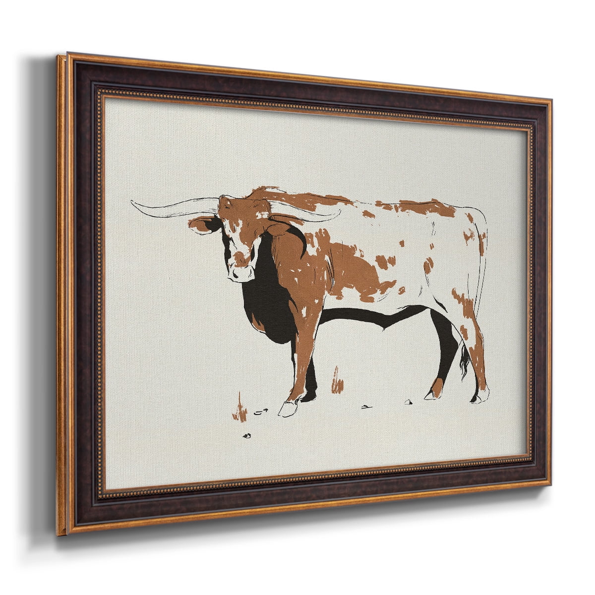 Terre Cotta Steer IV Premium Framed Canvas- Ready to Hang