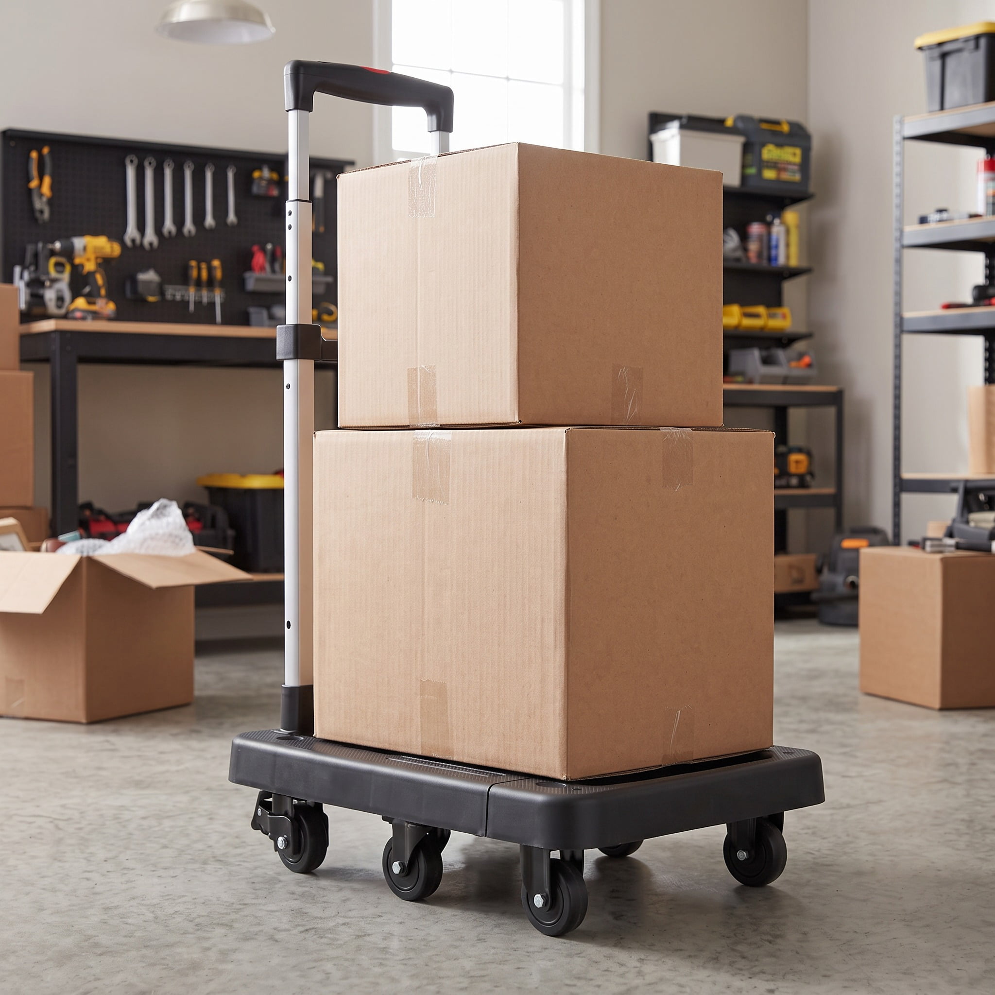 Hyper Tough Adjustable Folding Hand Truck with Aluminum Frame, 500 lb Capacity