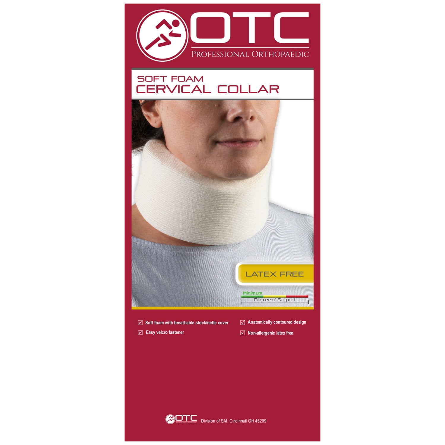 OTC Cervical Collar, Soft Foam, Neck Support Brace, XL (Narrow 2.5')