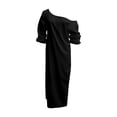thumbnail image 4 of Dvprdro Womens Summer Party Maxi Dress Off Shoulder 3/4 Sleeve Bodycon Solid Ruched, 4 of 9