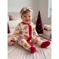 thumbnail image 3 of Cjfdfy Newborn Baby Girl Boy Christmas Footed Romper Christmas Tree Gingerbread Ribbed Knit Long Sleeve Footed Jumpsuit Headband Infant Cute My First Christmas Fall Winter Outfit  0-9M, 3 of 8